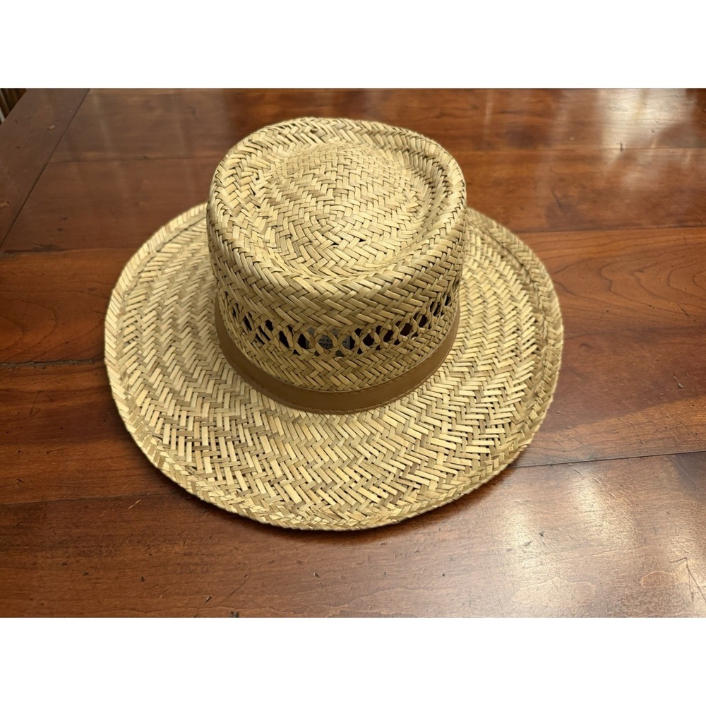 DPC Dorfman Pacific Co Murray Rush Gambler Straw Hat Outdoor Sun 100% Natural - Picture 1 of 2